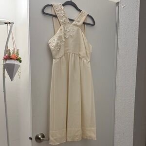 A Pea in the Pod Cream Embellished Dress